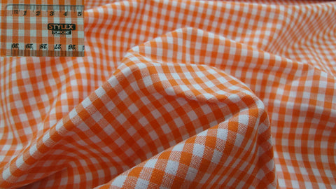 Orange Vichystoff Baumwolle Karo 5mm Stoff Meterware Stoffe