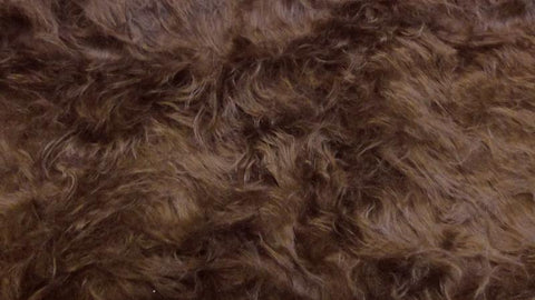 dklbraun Zottel Teddy-Fell Stoff Langhaar Meterware Stoffe