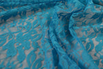T&uuml;rkis Bi-Stretch Spitzenstoff Blumen Spandex Spitze Stoff